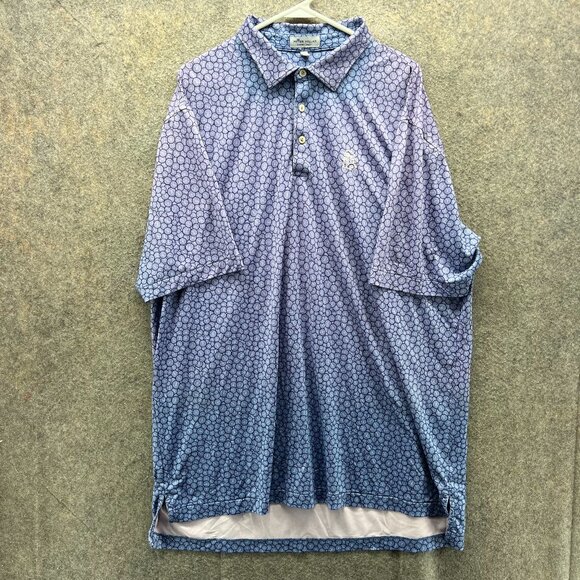 Peter Millar Polo Shirt Mens XL Blue Summer Comfort Runner Performance Golf Club - Picture 1 of 12